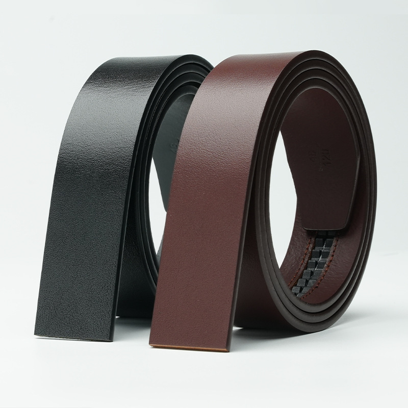 3.5 Top Layer Pure Cowhide Men's Belt Non-Laminated Leather Belt Non-Buckle Plaster Bark Vintage Automatic Buckle Belt 3.5 Top Layer Pure Cowhide Men's Belt Non-Laminated Leather Belt Non-Buckle Plaster Bark Vintage Automatic Buckle Belt