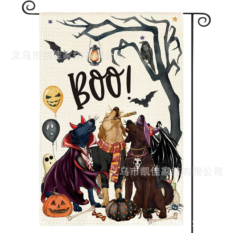 越境熱販売新型秋花園旗ハロウィーン黒猫幽霊装飾庭装メーカー直販|undefined