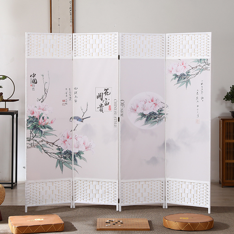 中国風のシンプルなスクリーンパーティション壁屏風リビングルーム寝室ブロッキングシンプルモダンな折りたたみモバイル布バリアホーム