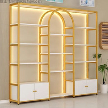 化妆品展示架美容院理发店产品展示柜多层简约带灯置物架陈列货架