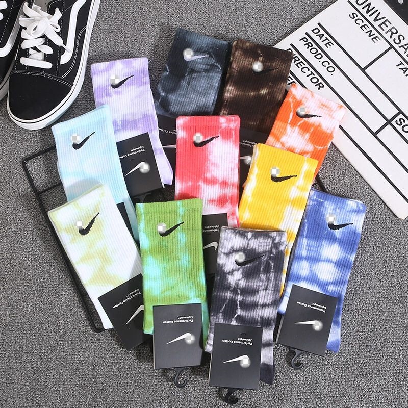 Tie-Dye Long High-Tube Breathable Sweat-Absorbent Sports Socks for Men and Women, Colorful Trendy Cotton Non-Slip Casual Versatile Socks Tie-Dye Long High-Tube Breathable Sweat-Absorbent Sports Socks for Men and Women, Colorful Trendy Cotton Non-Slip Casual Versatile Socks