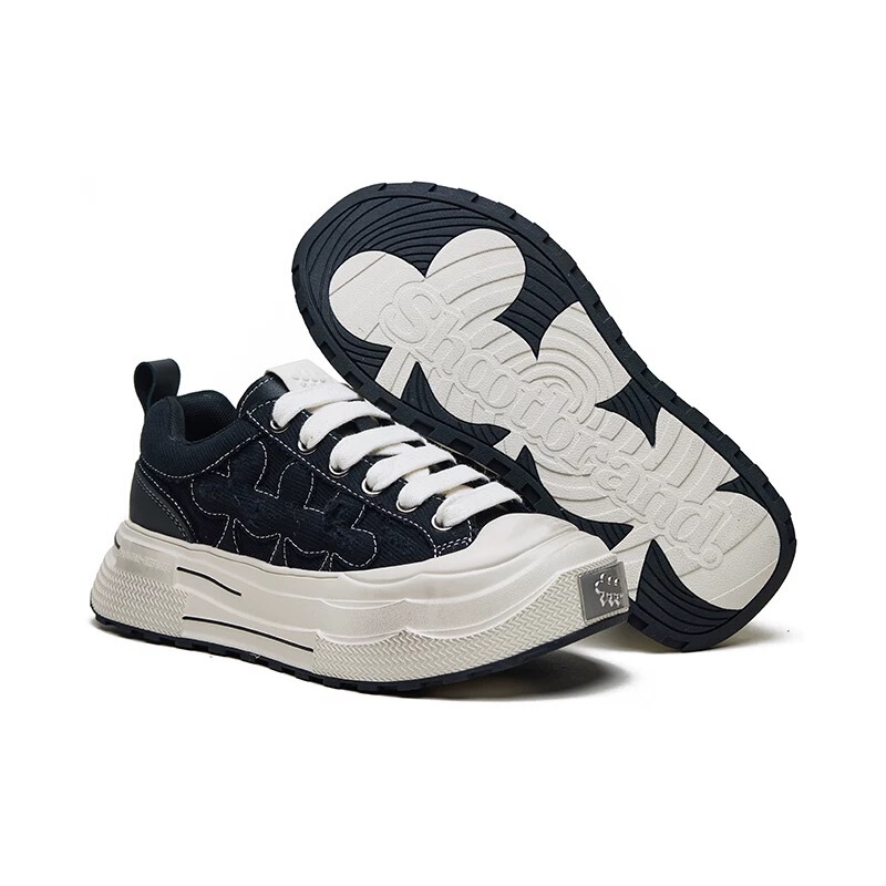 Wang Hedi Plum Blossom Shoes Shootbrand Celebrity Style Retro Thick-Soled Women's Shoes Height-Increasing Vintage Canvas Shoes Wang Hedi Plum Blossom Shoes Shootbrand Celebrity Style Retro Thick-Soled Women's Shoes Height-Increasing Vintage Canvas Shoes