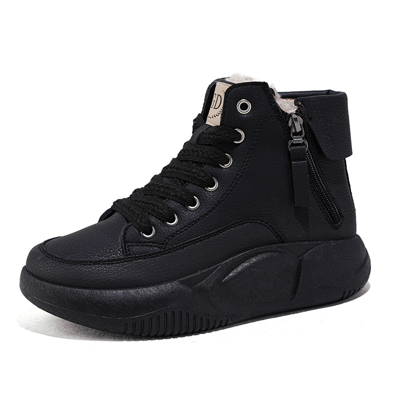 Zapatos de algodón de invierno con doble cremallera para mujer 2024 nuevo estilo más terciopelo cálido zapatos de alta calidad Yaoyao para mujer zapatos de mujer verde antideslizantes