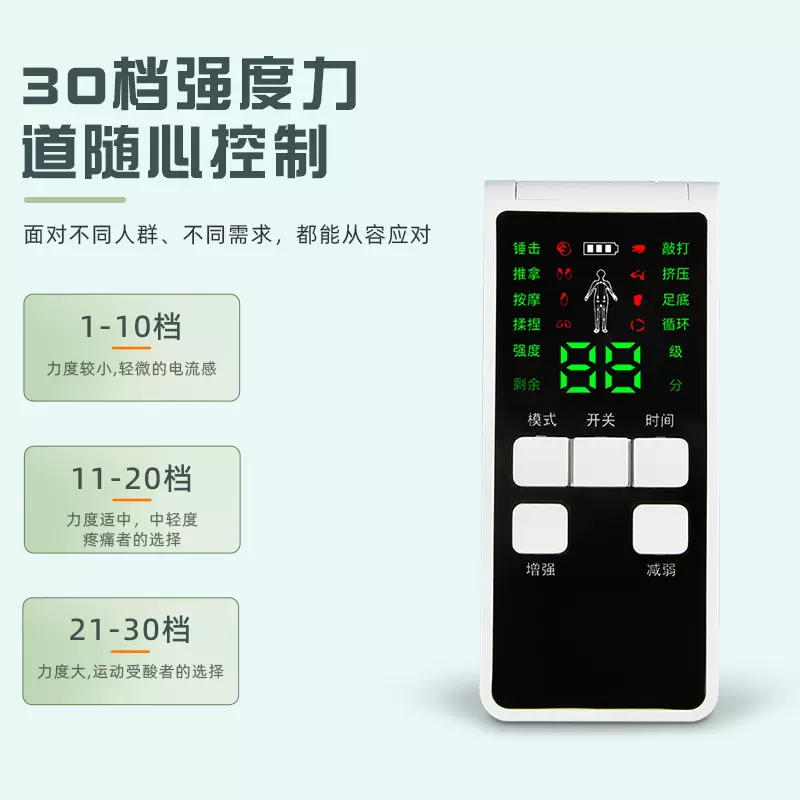 跨境智能单孔双孔彩屏按摩仪器脉冲穴位仪手持数码经络电疗仪充电