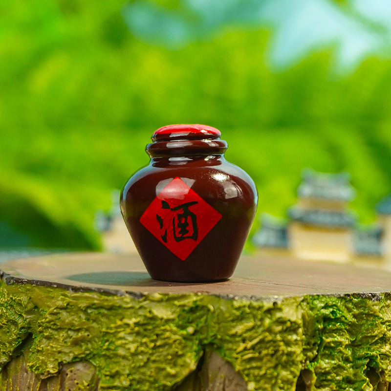 Modelo hecho a mano jarra de bricolaje botella de vino decoración de artesanía de resina decoración de estilo nacional accesorios de micro paisaje jarra de vino