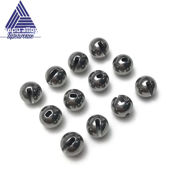 Tungsten steel slotted tungsten bean nymph head tungsten beads fly fishing hole bead through hole/slotted/eccentric