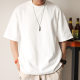 Deer up American 300g heavy small neckline short sleeve T-shirt men's loose summer casual solid color anti-wrinkle plus size T-shirt