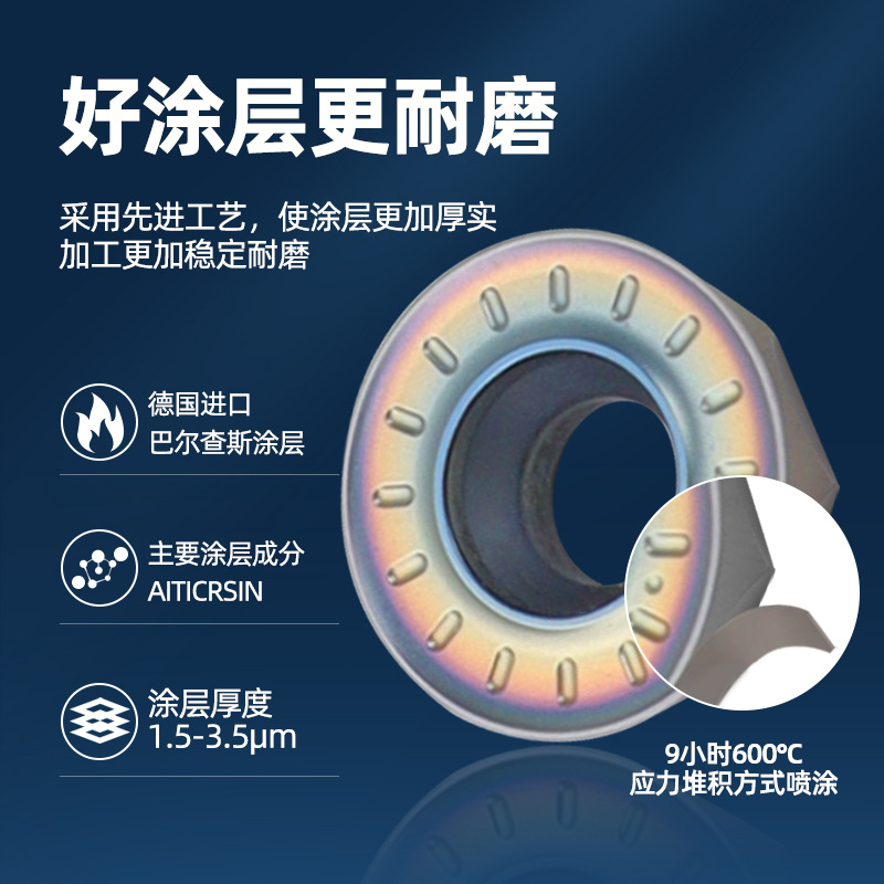 RPMT1204 cuchilla de acero templado CNC R5 cuchilla de fresado R6 cuchilla circular R4 cuchilla de fresado circular 1003 cuchilla de volador