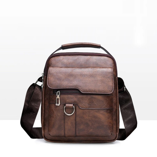 Fashionable unisex crossbody shoulder bag with soft pouch, slim vertical small backpack, multifunctional retro crossbody bag