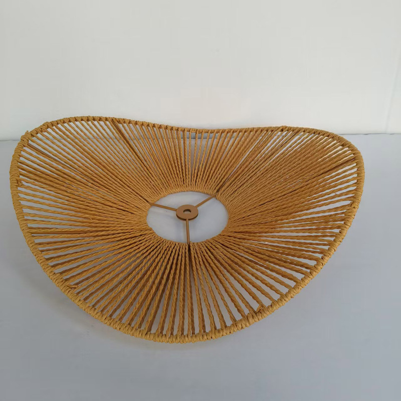 Retro Straw Hat Chandelier Lampshade Indoor B&B Hot Pot Restaurant Wabi-Sabi Style Tea Room Study B&B Bar Lamp Decoration