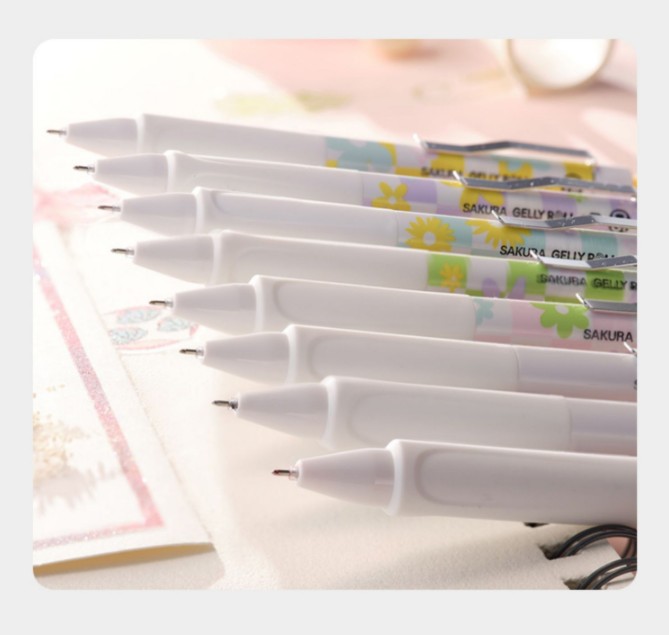 Japonés Sakura Cherry Blossom prensa aguja gel pluma 0,5 Azul Negro Rojo Oficina firma negro pluma estudiante