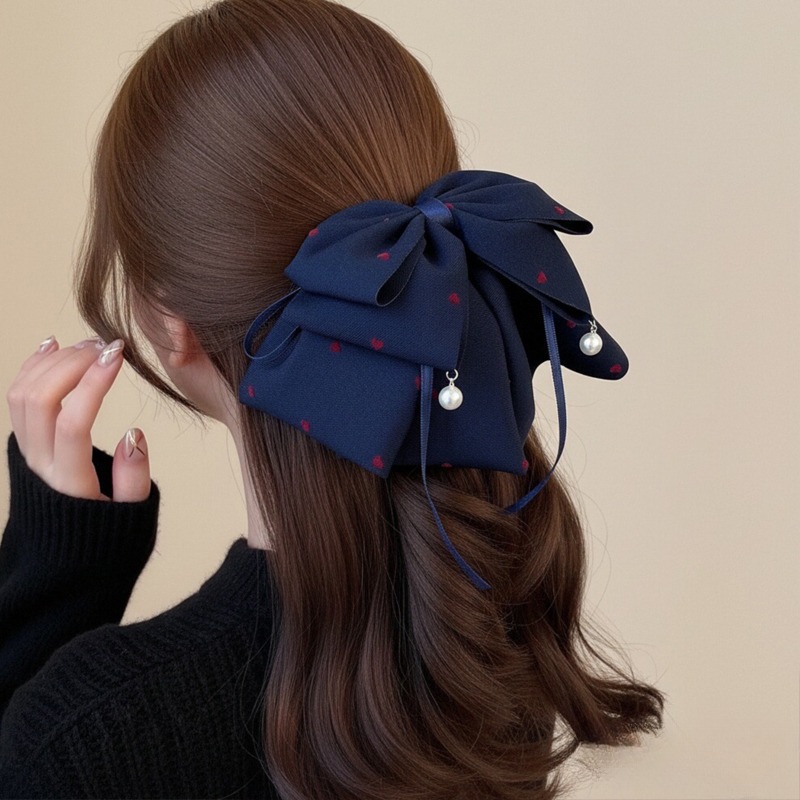 459 темно-синяя заколка для хвоста Love