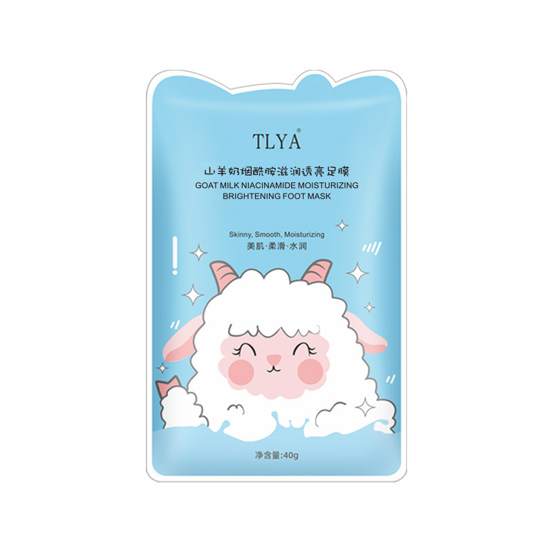 TLYA Leche de cabra Nicotinamida Mascarilla hidratante para pies Blanqueamiento Hidratante Tacón Anti-seco y agrietado Mascarilla para pies Fabricante image 6