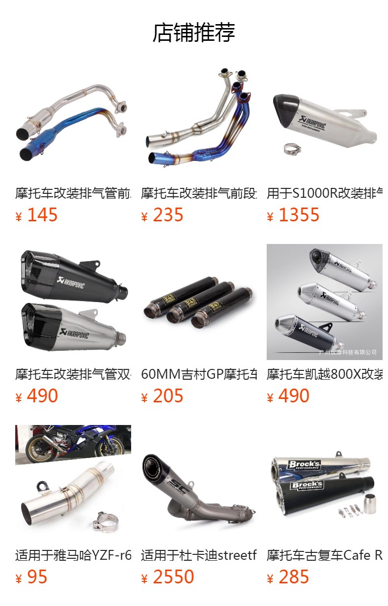 General motorcycle modified exhaust pipe GP tail throat exhaust stainless steel tail section CBR1000RR/CBR500R