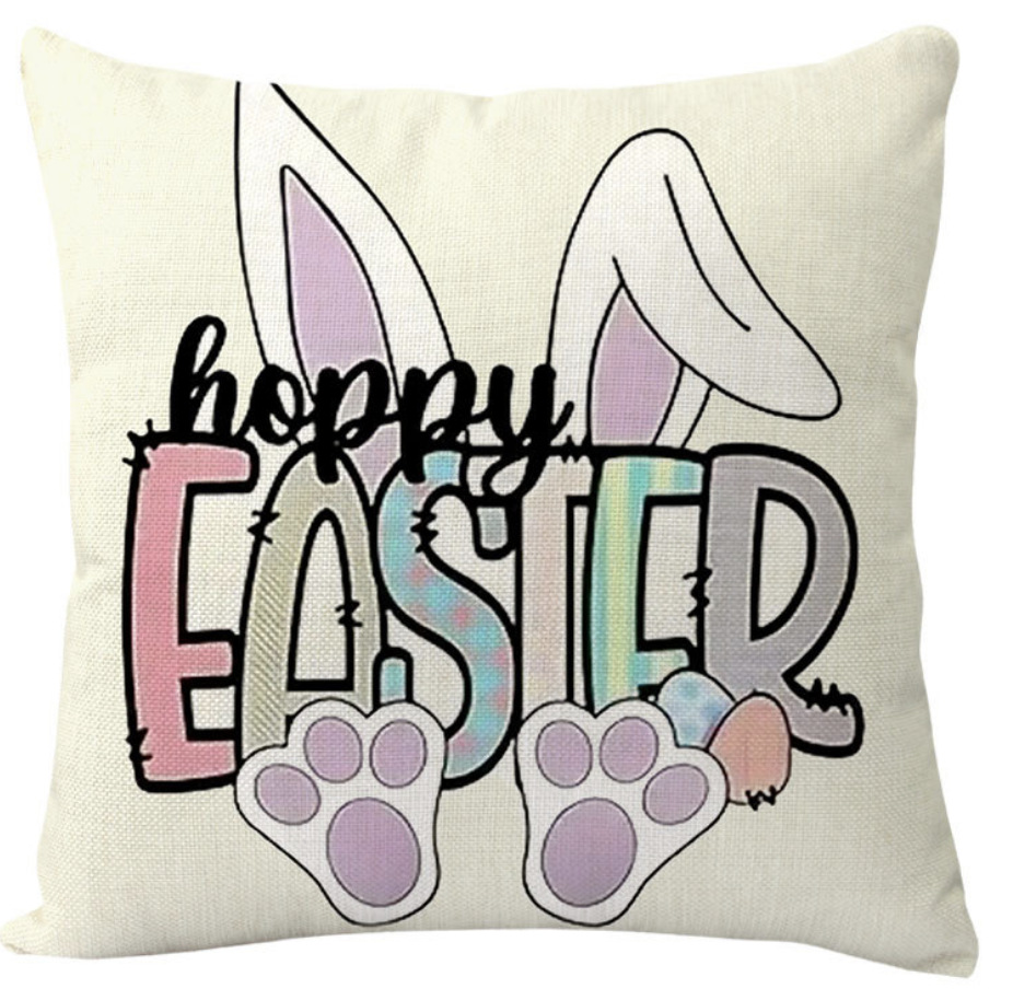 Amazon transfronterizo conejo de Pascua huevo lino almohada cubierta de cojín de coche de oficina sofá