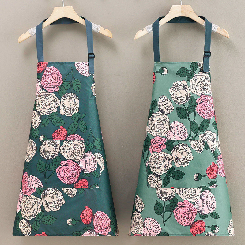Waterproof Waist Apron For Women With Adjustable Straps Pockets_voghion.com