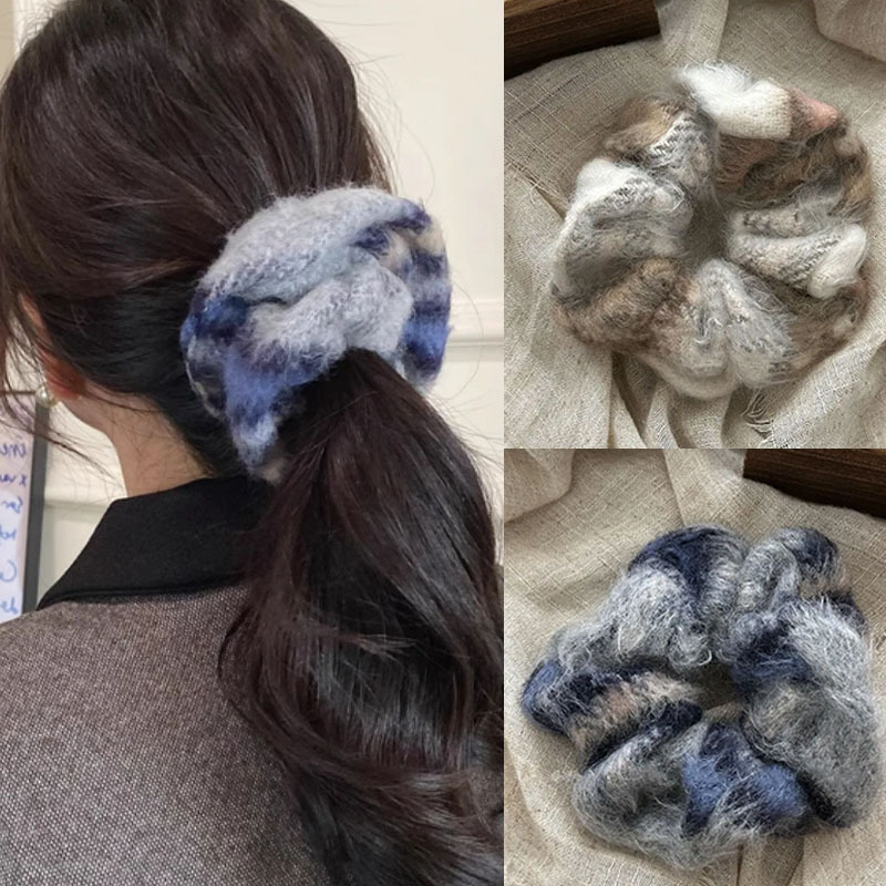Scrunchie grande e soffice con cordone per capelli colonici morbido per donne capelli colonici_voghion.com