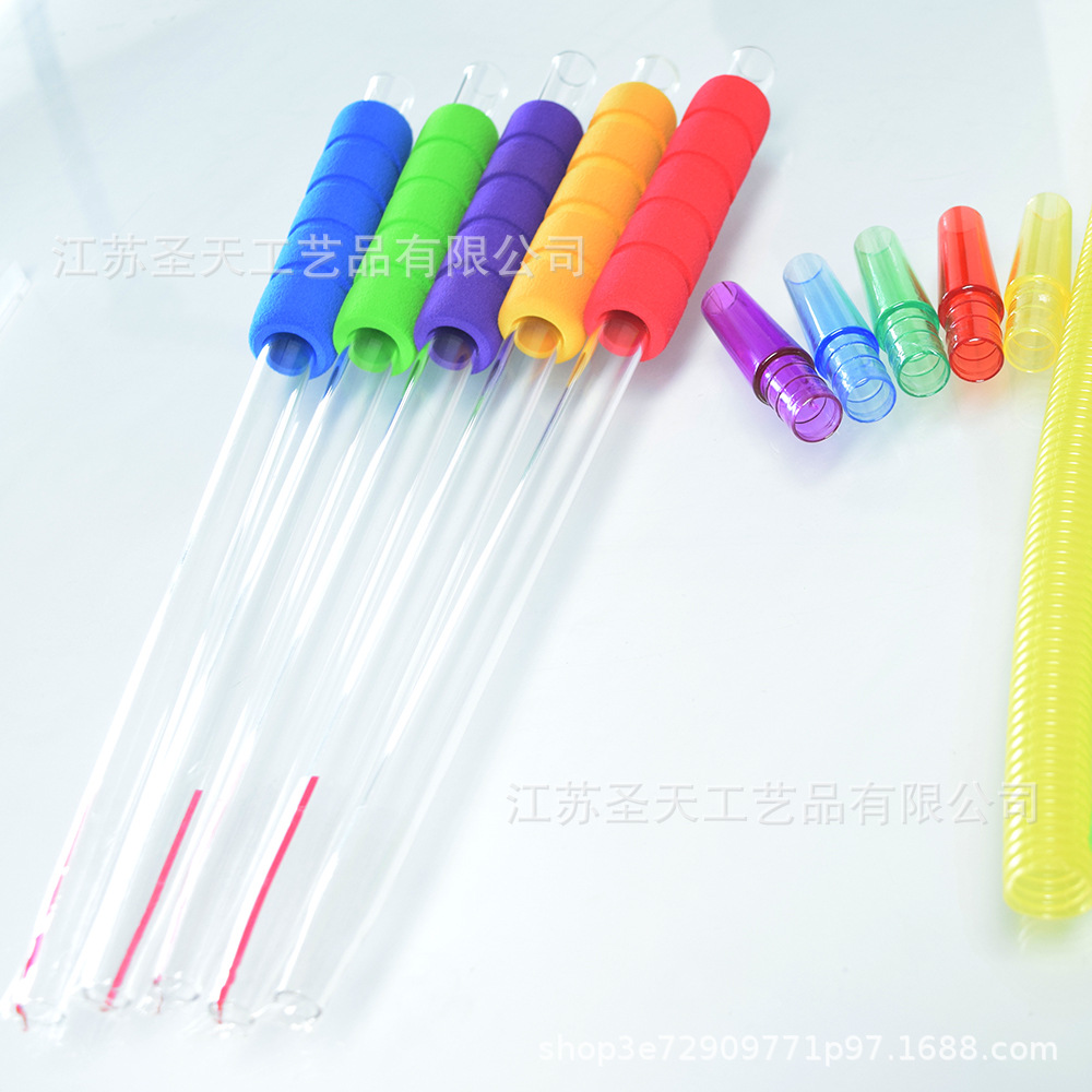 圣天厂家水烟玻璃管多色海绵套 单色 泡棉手柄 器材发泡保护套