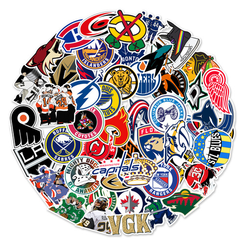 50 sheets of ice hockey graffiti stickers motorcycle skateboard mobile phone water bottle decorative stickers waterproof wholesale
