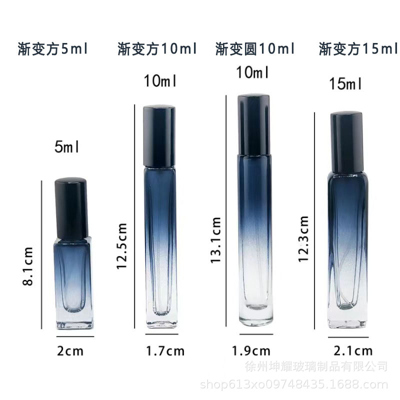 Botella de perfumes transparente de oro 10ml botella de perfumes de plata 15ml botella de pulverización de presión de botella de fragancia