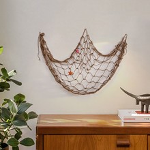 地中海洋风格墙面相框装饰渔网 拍摄背景墙酒吧房间壁饰挂饰墙壁