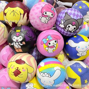Creative Family Interactive Sanrio Decompression PU Ball Kidsren's Elastic Squeeze Toy Ball Decompression Pinch Ball Wholesale