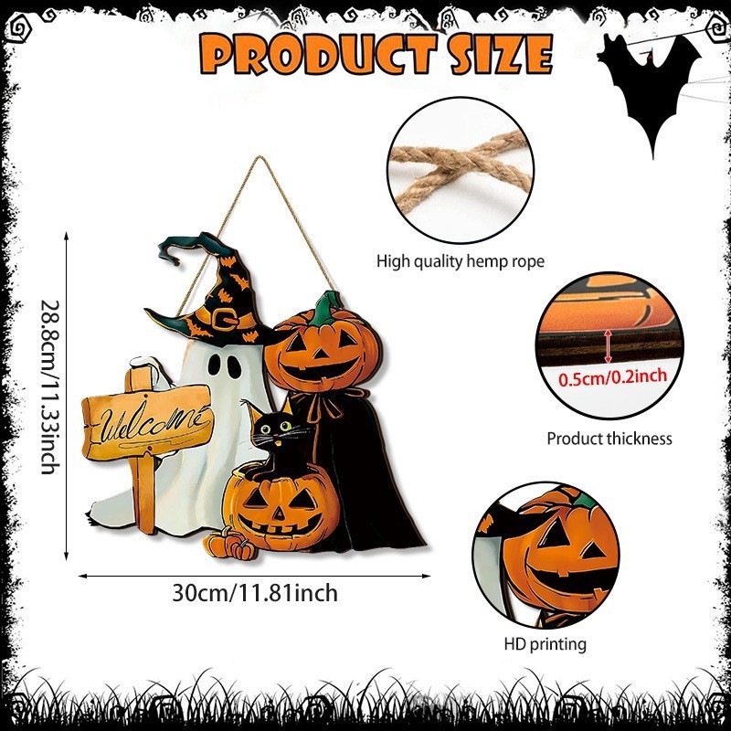 Colgante transfronterizo madera nueva atmósfera de fiesta de Halloween decoración del hogar patio decoración del vestíbulo lista de fabricantes de lote