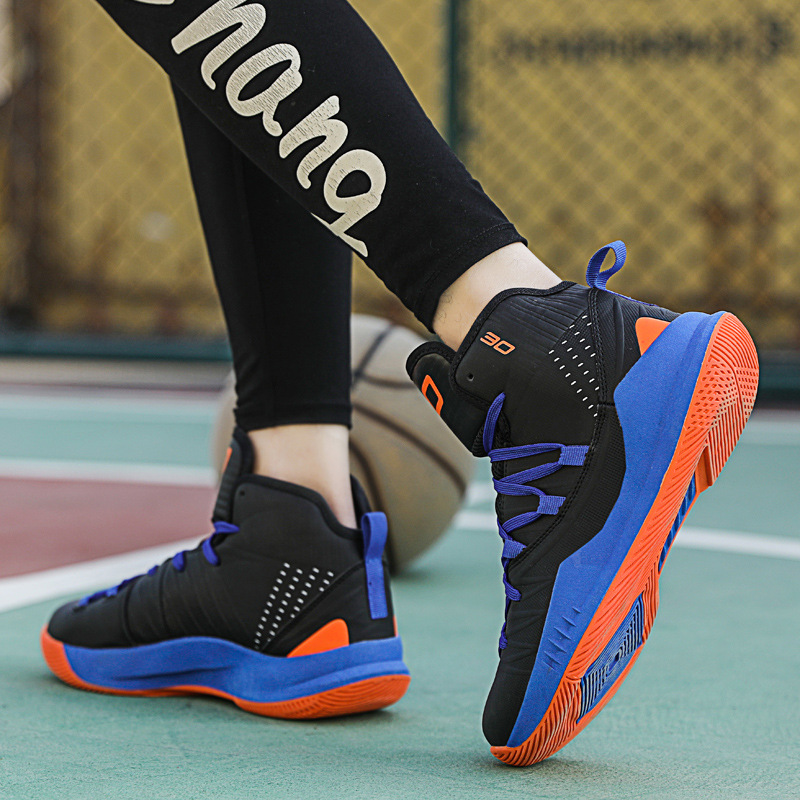 Scarpe da basket comode e antiscivolo da uomo, scarpe da basket stringate di tendenza alta_voghion.com