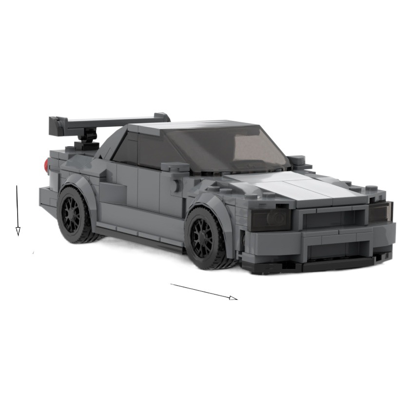 Transfronterizo MOC-130992 Nissan Skyline GT-R (R34) compatible con bloques de construcción Lego vehículo montado Juguetes