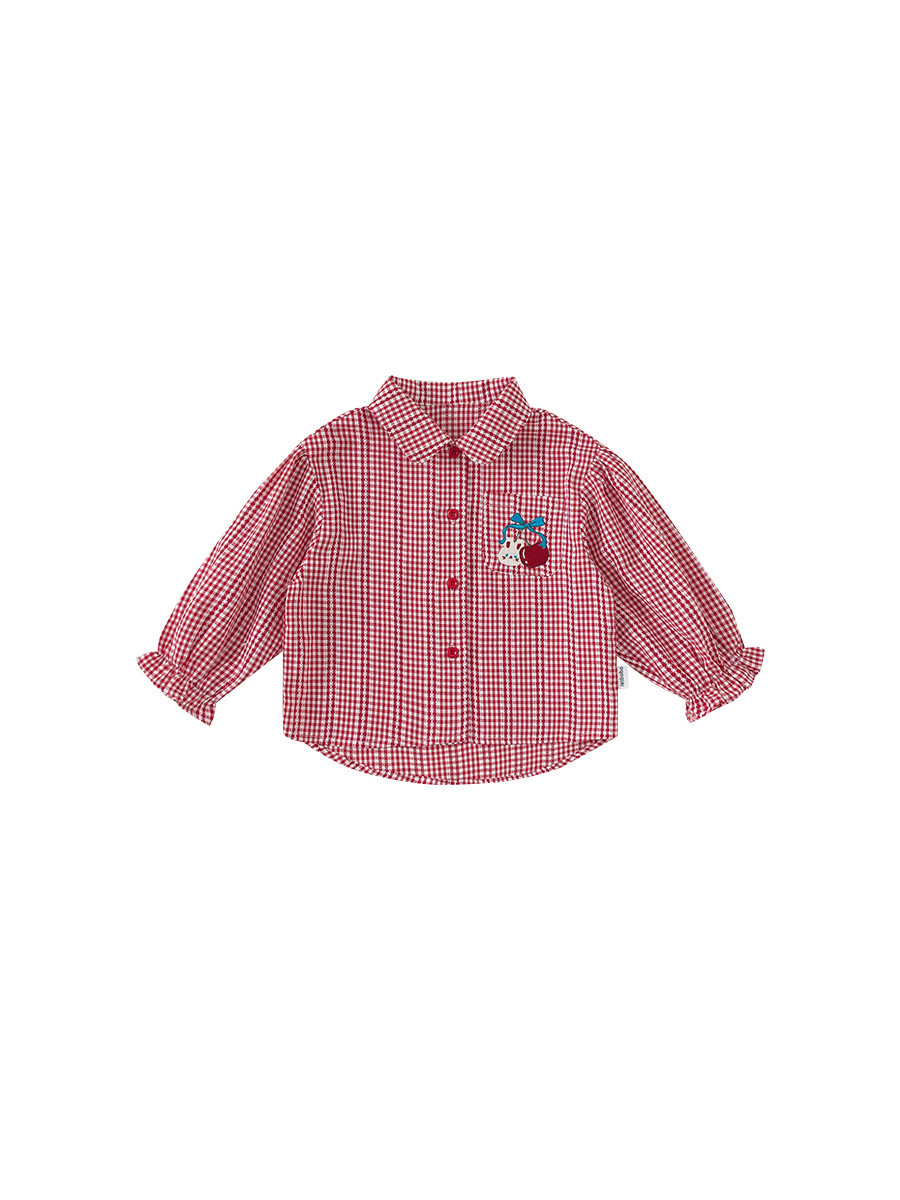 Yoobao ropa infantil camisa a cuadros de niñas 2025 nueva ropa de primavera para niños camisa universal camisa de bebé con solapa