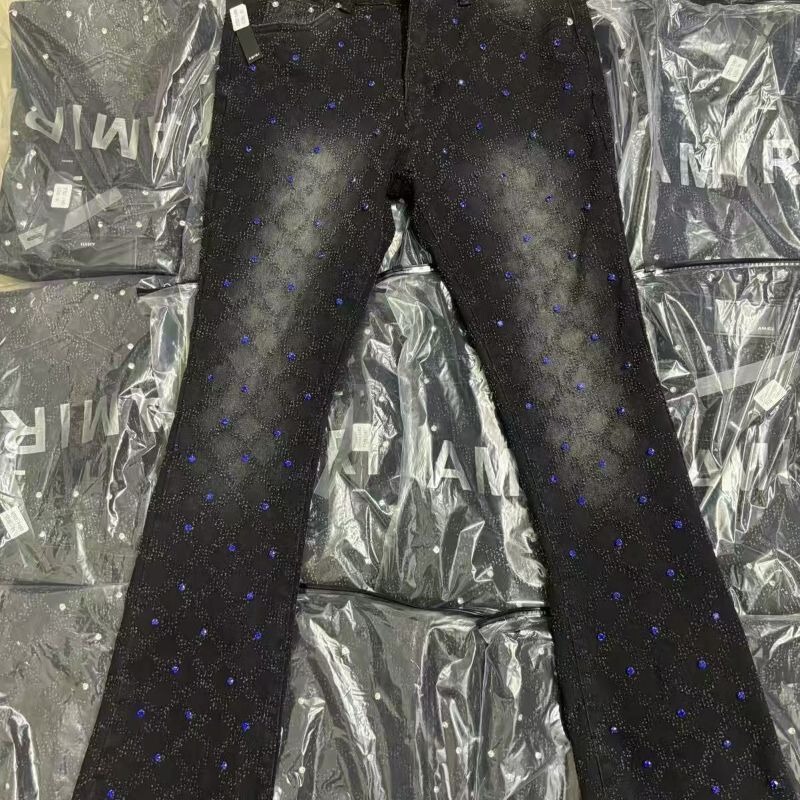 New Style Amyr Starry Blue High-End Light Luxury Slightly Spicy Jeans, Unisex, Trendy Craftsmanship, Slim Fit New Style Amyr Starry Blue High-End Light Luxury Slightly Spicy Jeans, Unisex, Trendy Craftsmanship, Slim Fit