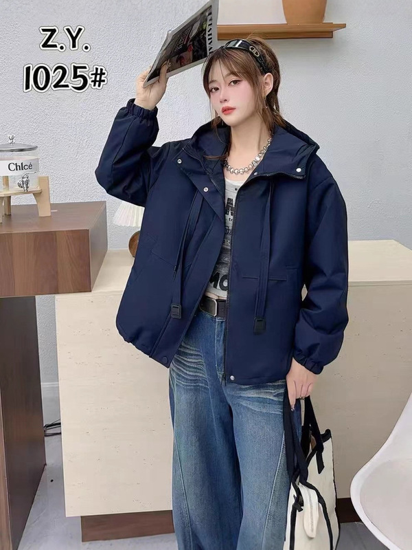 韩版夹棉连帽冲锋衣棉服外套女2025秋冬时尚休闲百搭二棉夹克上衣|undefined