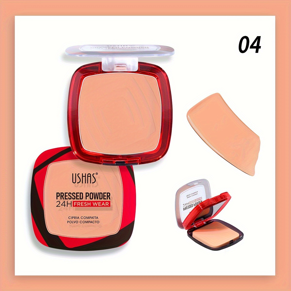 USHAS Polvo de maquillaje de punto transfronterizo Corrector de maquillaje fijo Impermeable e hidratante de larga duración FC648A B