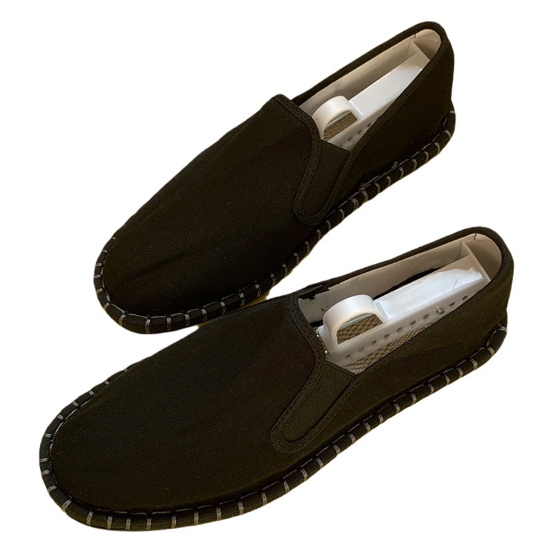 Spring new old Beijing cloth shoes men's rubber sole stitching social shoes one pedal wear-resistant non-slip wholesale direct supply