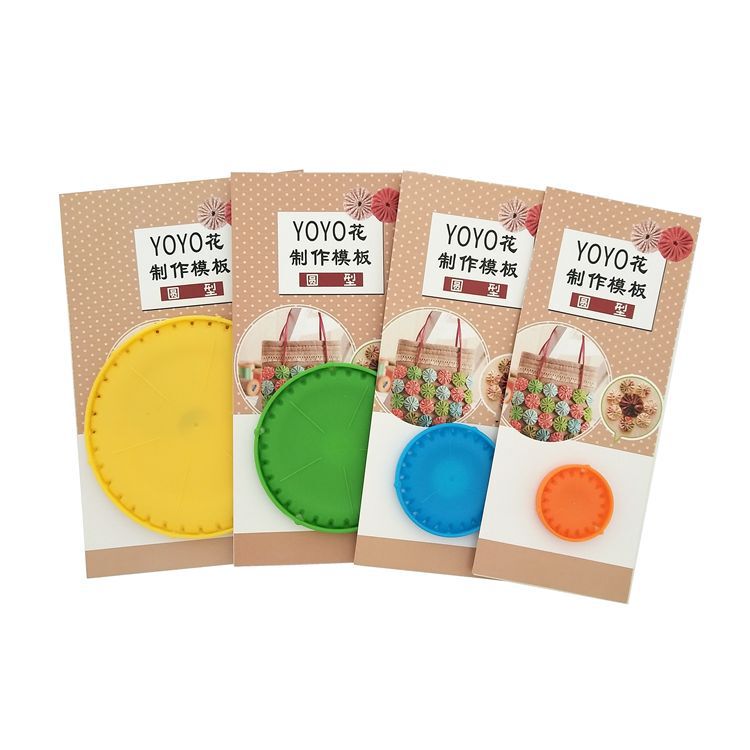DIY tool with Chinese and English graphic tutorial fabric flower maker round YOYO flower making Template