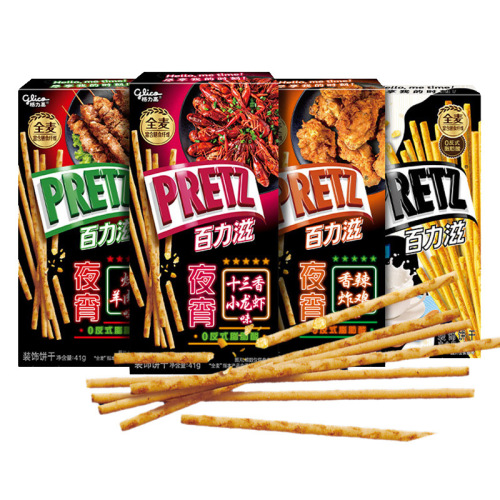 New brand Glico Bailizi late night snack crayfish flavor mutton skewers Baichun Internet celebrity leisure snack food wholesale
