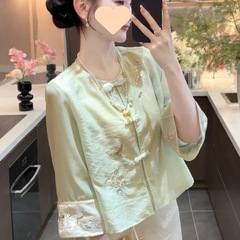新しい中国風のジャケット、クールな感触、2025年の新しい夏の女性の美しいスカート、春と夏のスーツ