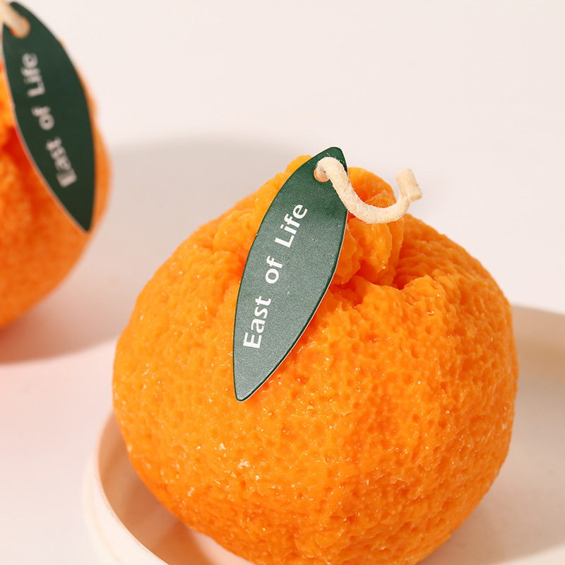 Simulated fruit candle girl's heart birthday gift anniversary orange ornaments photo props ugly orange scented candle