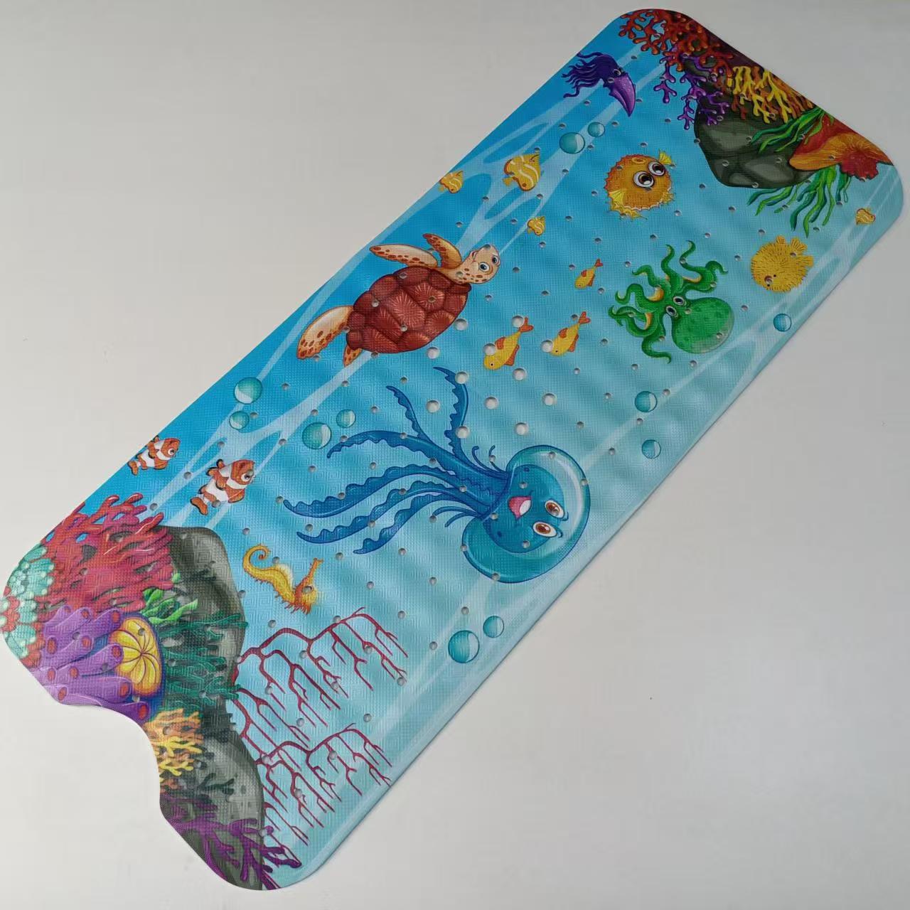 Alfombrilla antideslizante para baño con diseño de océano de dibujos animados para niños de Amazon, alfombrilla antideslizante para piscina, baño, alfombrilla antideslizante