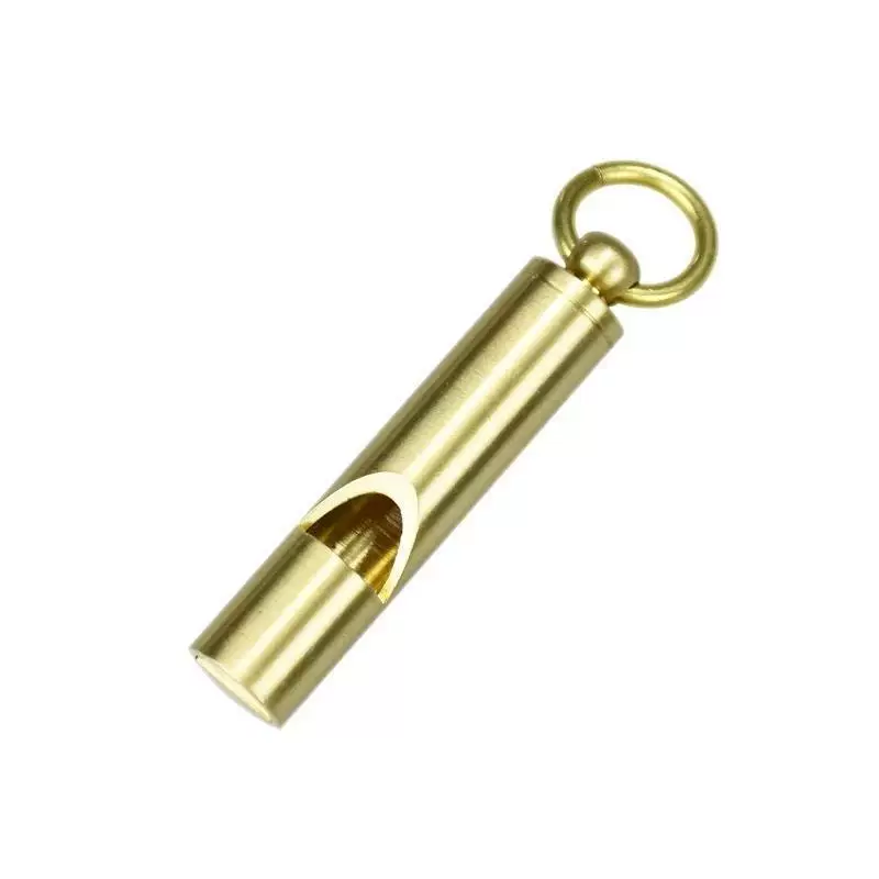 Travel brass retro keychain handmade, copper whistle