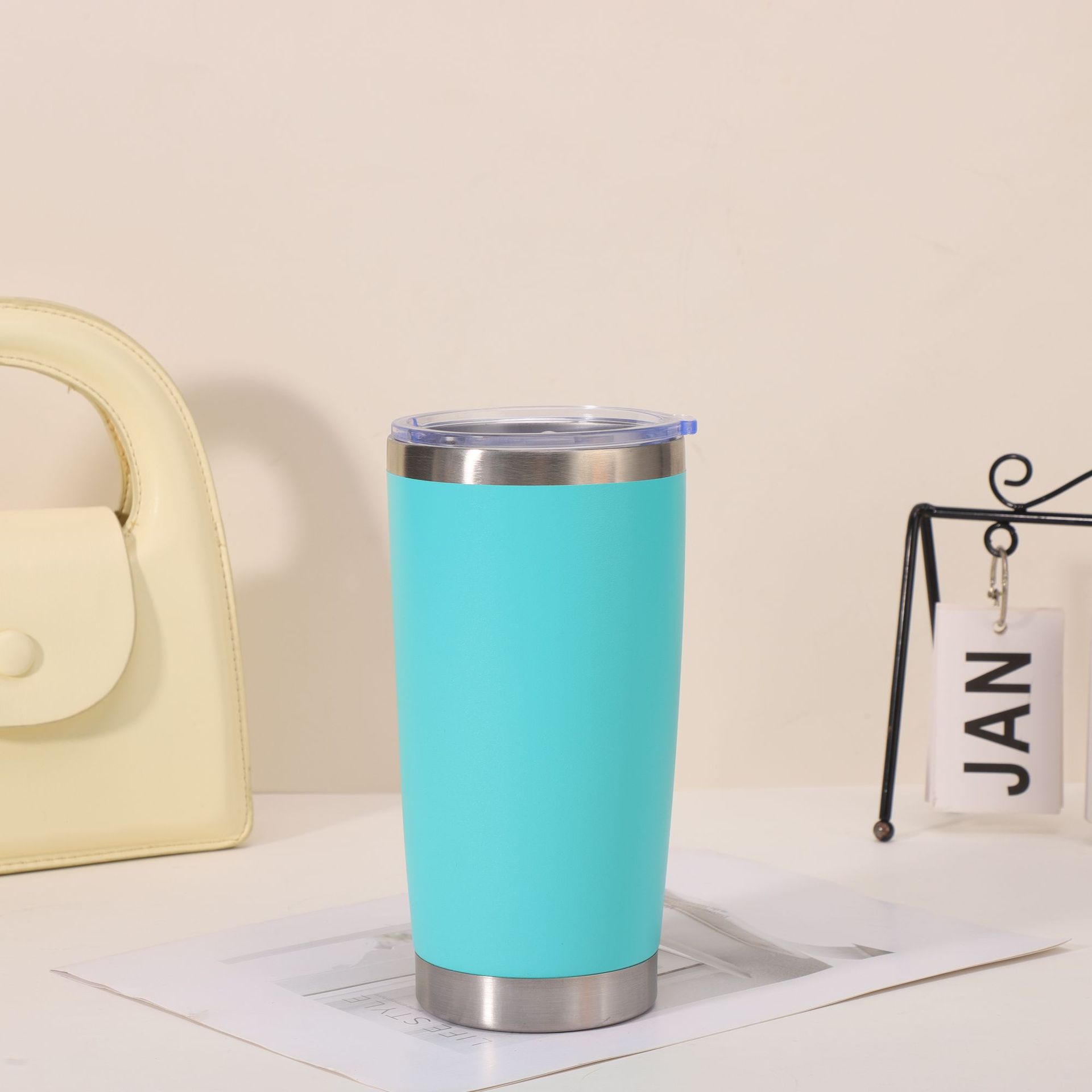 Transfronterizo Amazon de acero inoxidable 20oz taza de automóvil de doble capa de alta capacidad de acero inoxidable pulverizado hielo taza puede imprimir logotipo