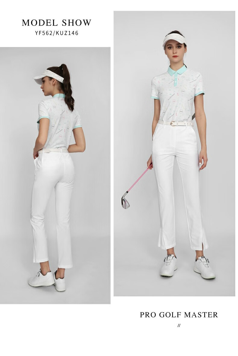 Quần golf nữ dài tôn dáng xếp ly thoáng khí nhanh khô PGM — KUZ146-Kaki, KUZ146-màu trắng, KUZ146-màu xanh nước biển chi tiết 9