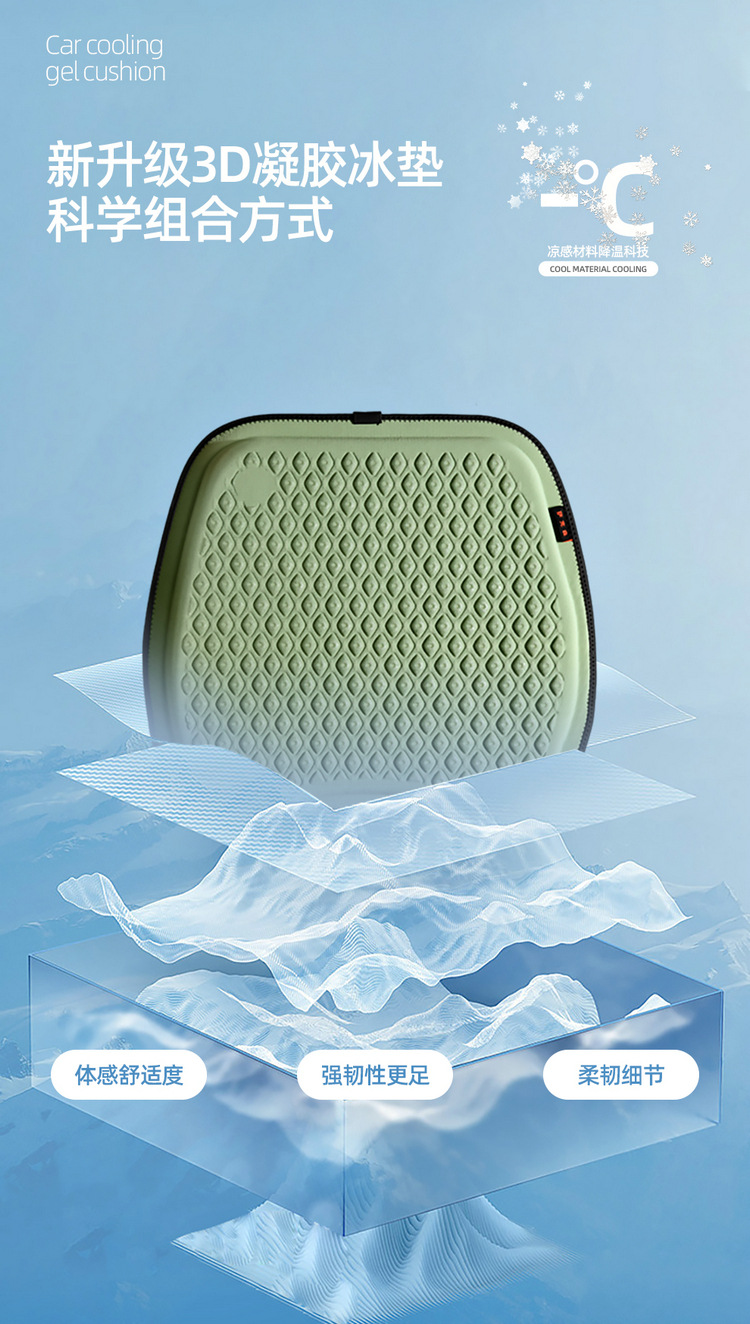 New Summer Honeycomb Gel Seat Cushion Car Decompression Cushion Office Chair Cushion Ice Mat Breathable Gel Cool Mat