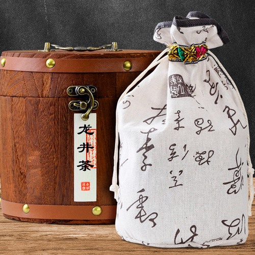 Longjing Tea Green Tea 2024 New Tea Pre-Qingming Bean Aroma Authentic High-Grade Tea Gift Box Suitable for Gifting Wholesale Wooden Barrel