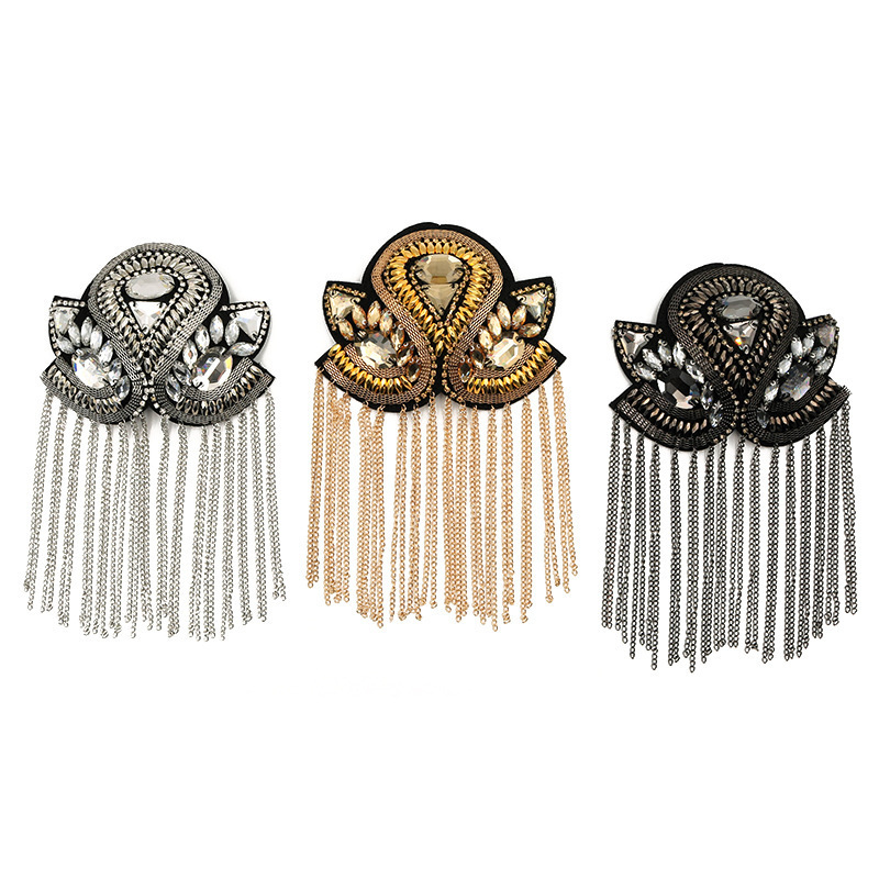 Ready-Made Handmade Beaded Hat Tassels Shoulder Epaulettes Suit Accessories Clothing Accessories DIY Three-Dimensional Styling Clothing
