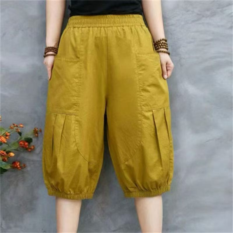Ice Cotton Cropped Pants for Women, Summer Thin Style, 2026 New High-Waisted Loose Casual Plus-Size Tapered Harem Lantern Mid-Length Pants Ice Cotton Cropped Pants for Women, Summer Thin Style, 2026 New High-Waisted Loose Casual Plus-Size Tapered Harem Lantern Mid-Length Pants