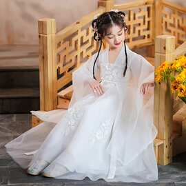新款白色汉服女童2026春季儿童古装小女孩仙女裙改良童装古风襦裙