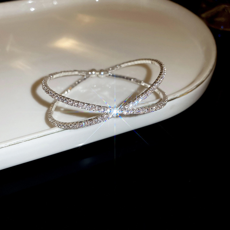 47# Open Bracelet-Silver-Cross