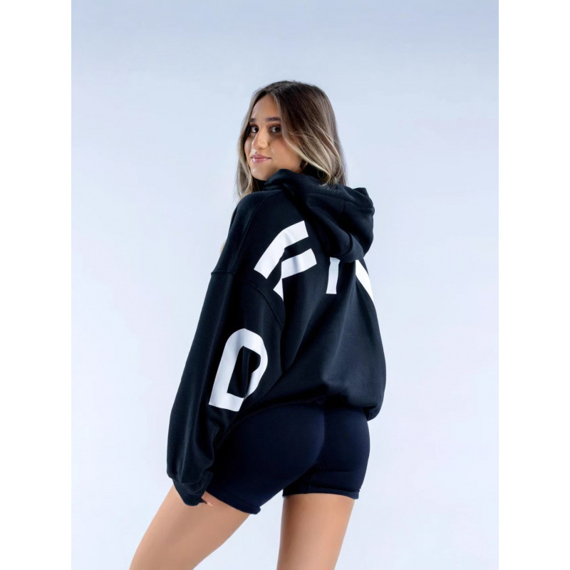 Dfyne High Street European and American Cross-Border Casual Fleece-Lined Drop-Shoulder Sweatshirt with Letter Print Autumn and Winter Hooded Fleece Hoodie Dfyne High Street European and American Cross-Border Casual Fleece-Lined Drop-Shoulder Sweatshirt with Letter Print Autumn and Winter Hooded Fleece Hoodie