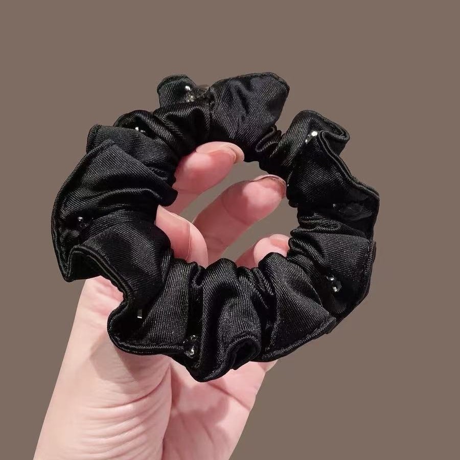 Satin Scrunchie For Women Elastic Hair Tie Ponytail Holder_voghion.com